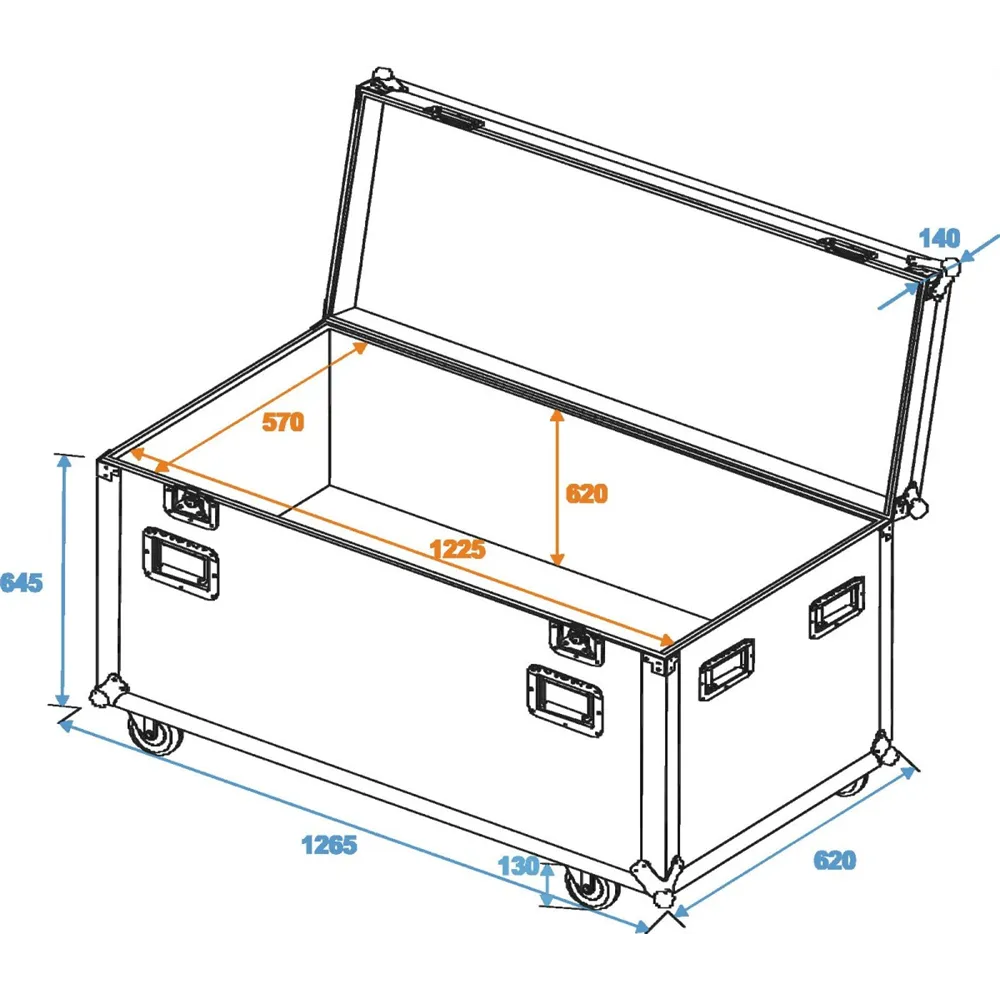 ROADINGER Universal-Tour-Case 120cm mit Rollen Profi