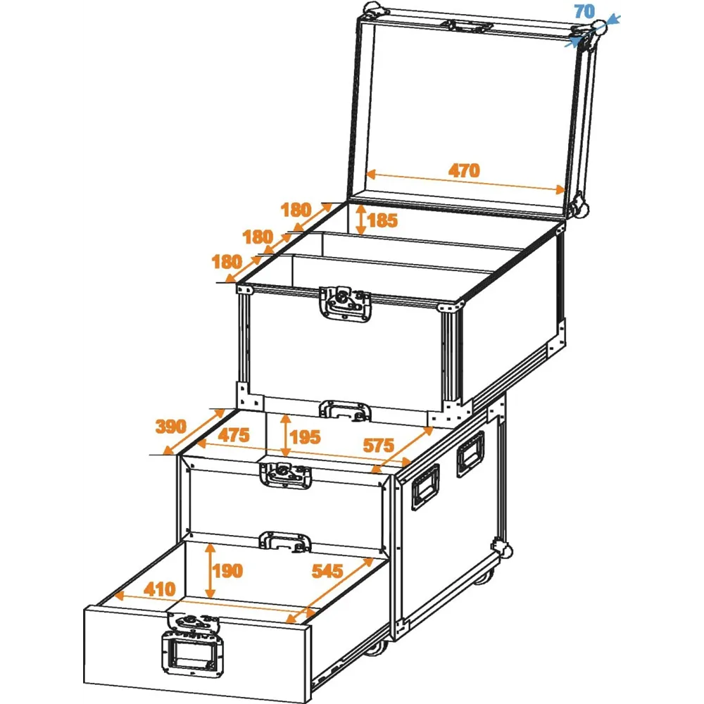 ROADINGER Universal-Roadie-Case mit Rollen