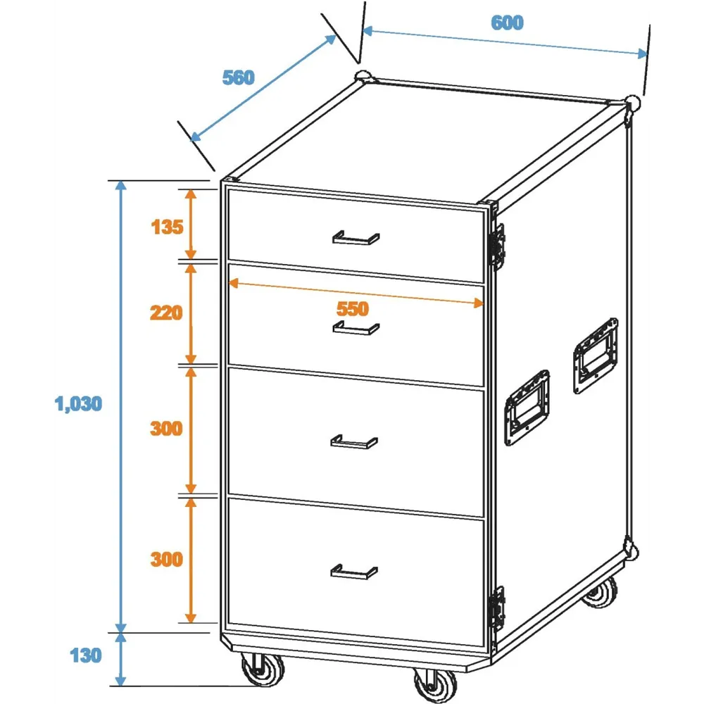 ROADINGER Universal-Schubladen-Case ODS-1 mit Rollen