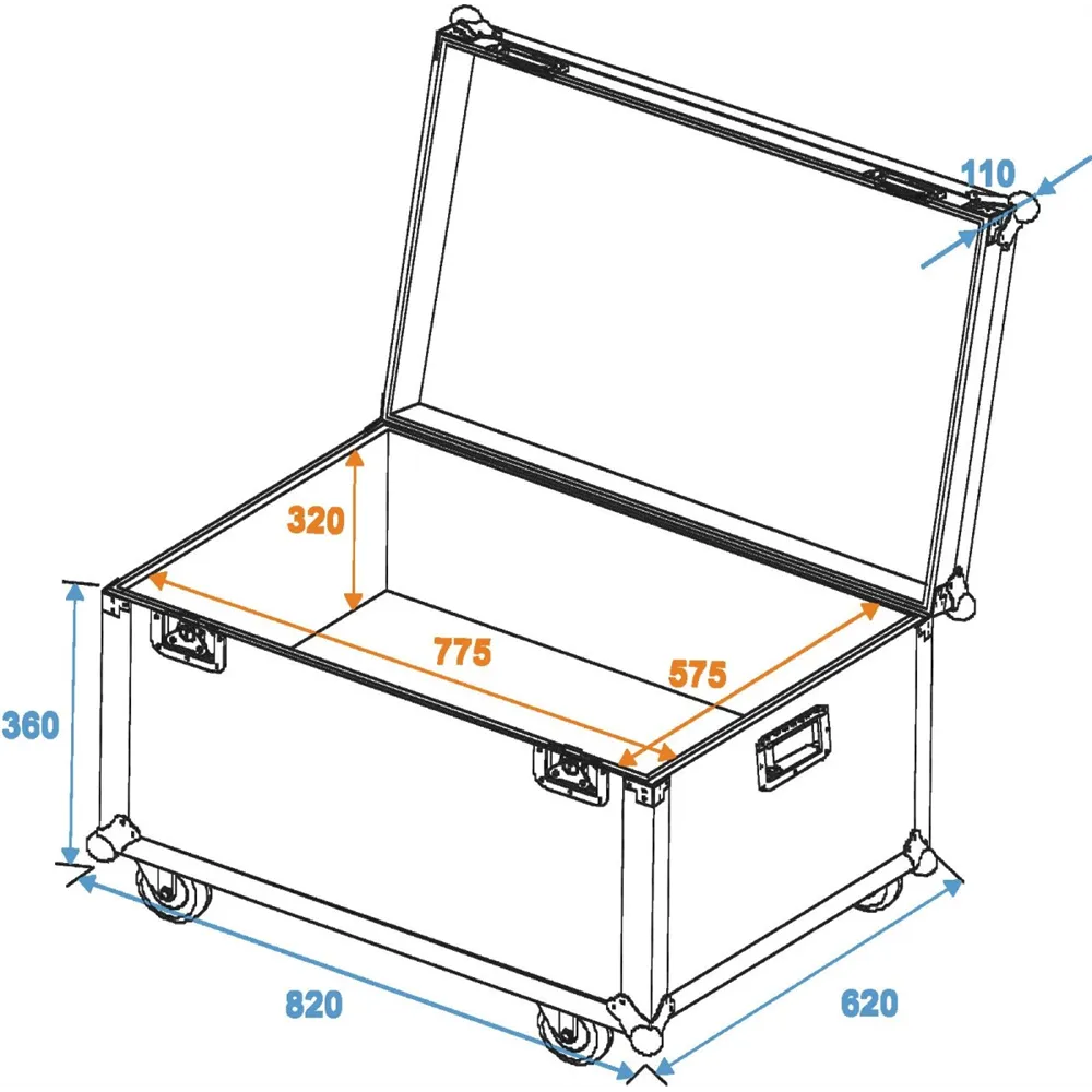ROADINGER Universal-Transport-Case 80x60cm mit Rollen