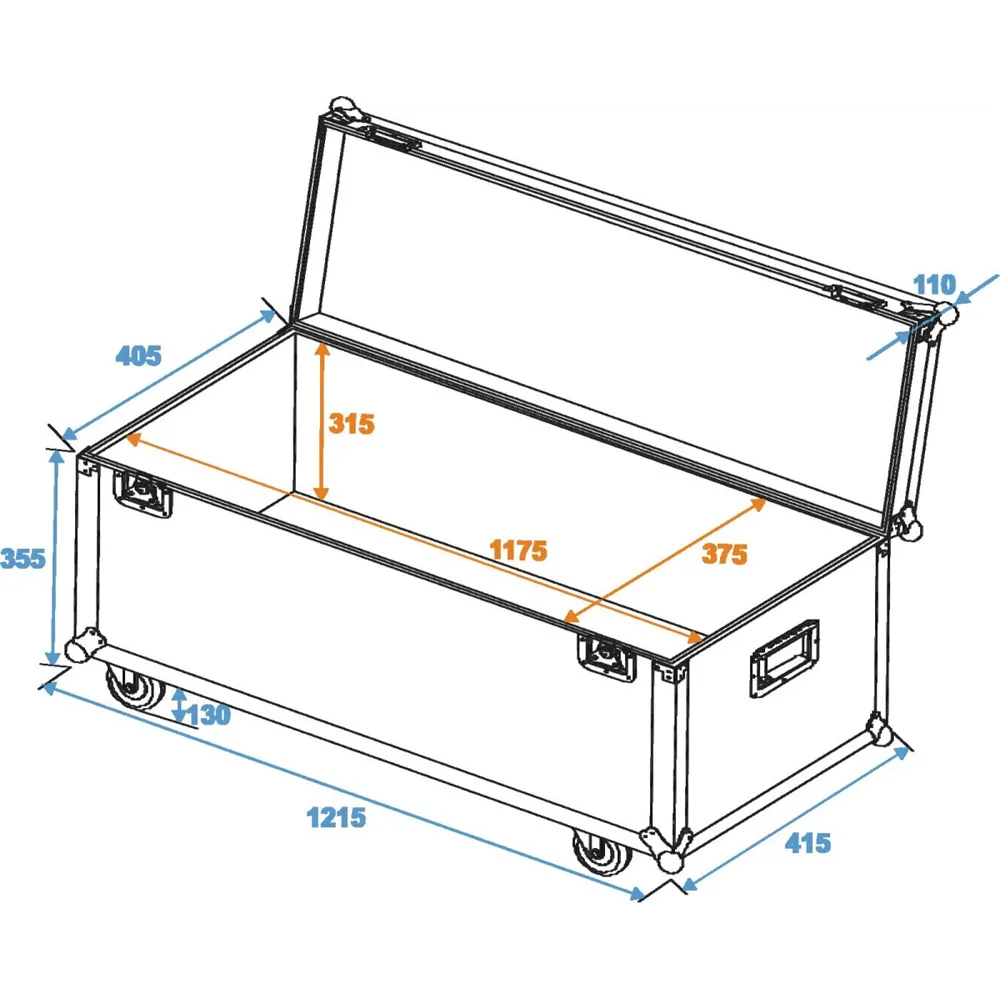 ROADINGER Universal-Transport-Case 120x40cm mit Rollen