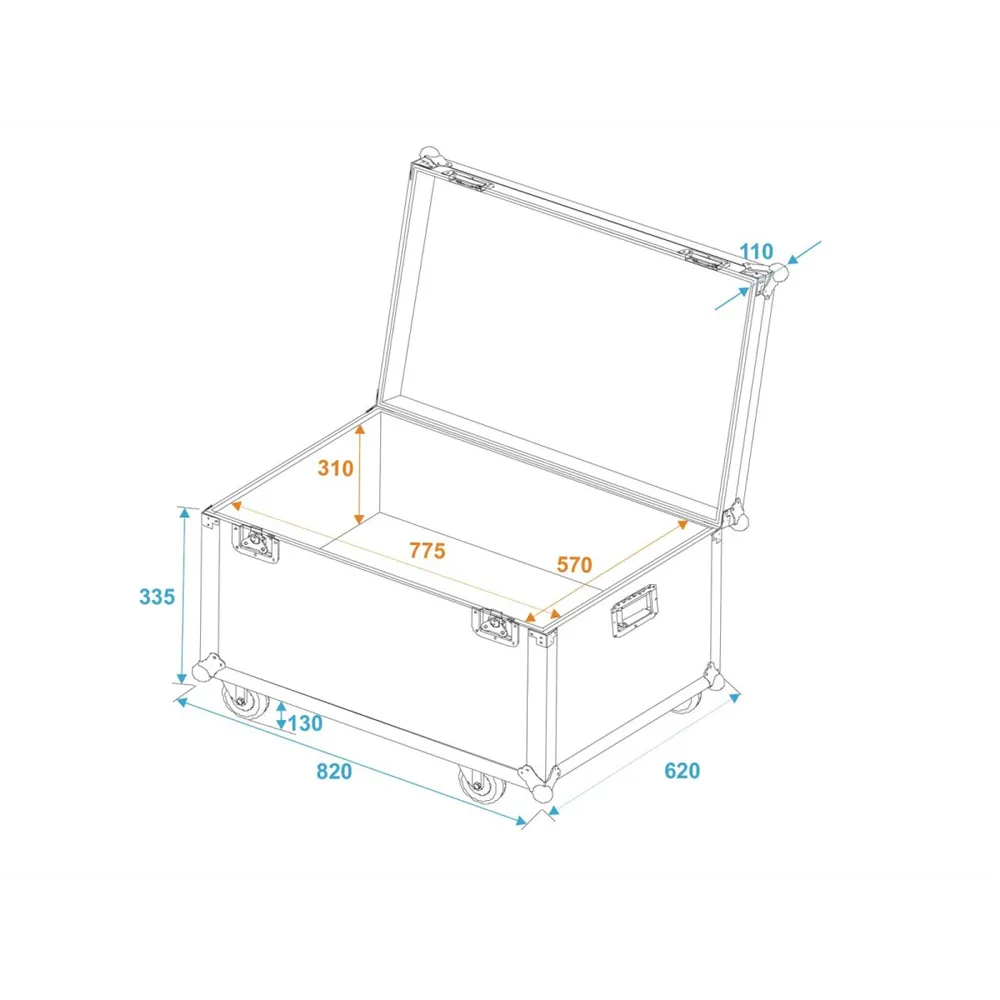 ROADINGER Universal-Transport-Case heavy 80x60cm mit Rollen