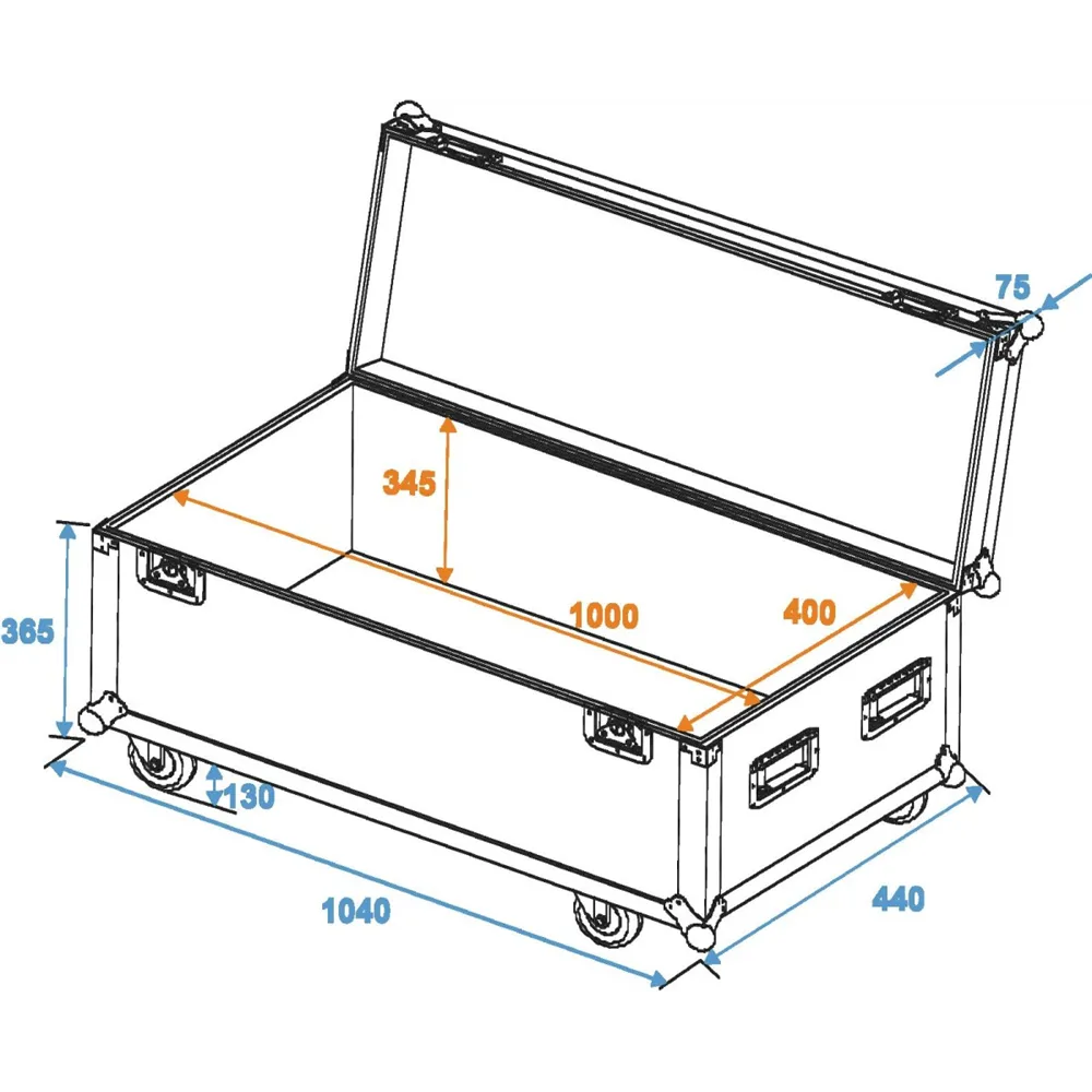 ROADINGER Universal-Case Profi 100x40x40cm mit Rollen