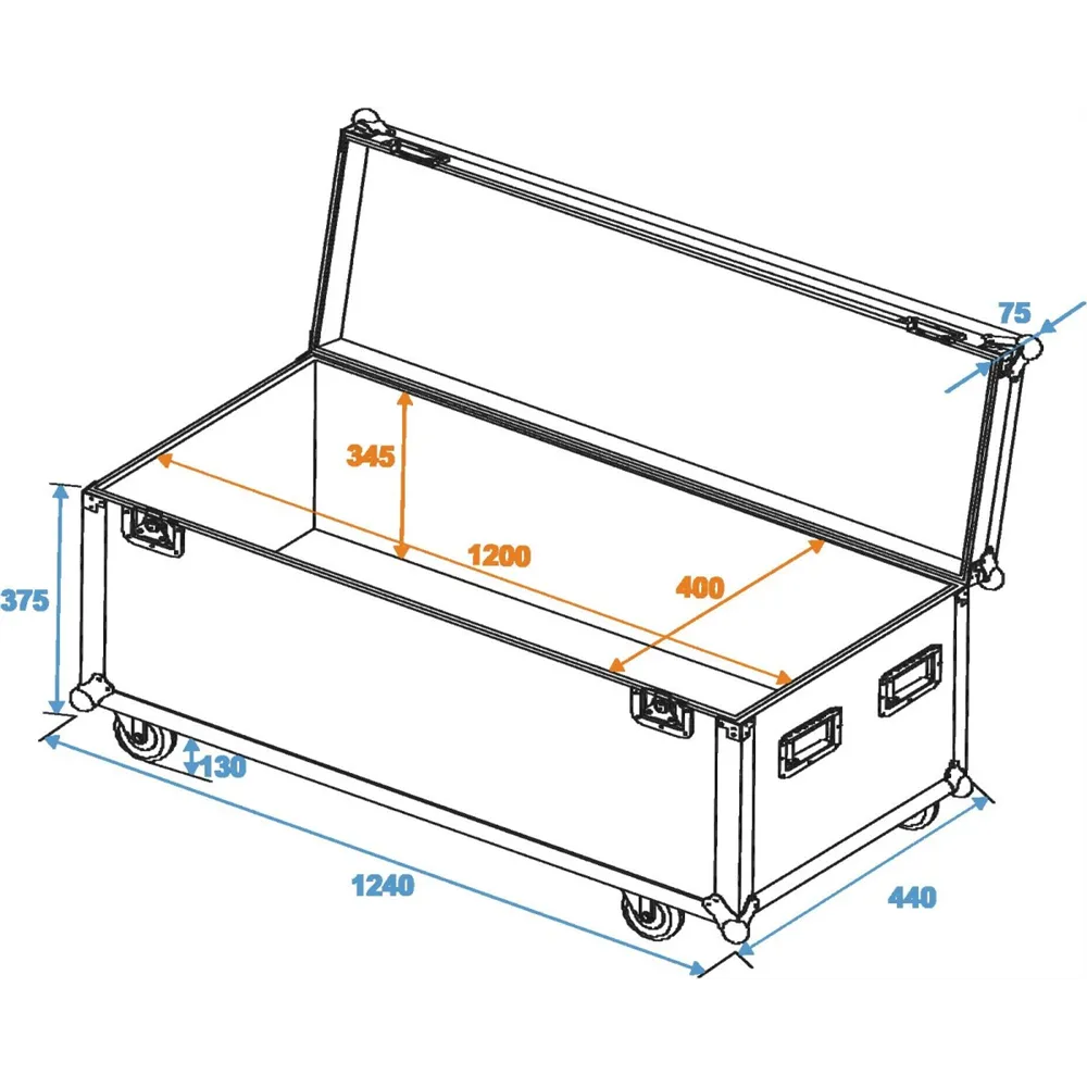 ROADINGER Universal-Case Profi 120x40x40cm mit Rollen