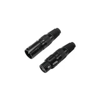 OMNITRONIC XLR Buchse/Stecker Set 3pol schwarzes Gehäuse 5x
