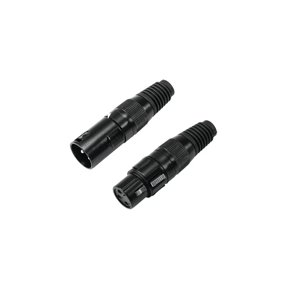 OMNITRONIC XLR Buchse/Stecker Set 3pol schwarzes Gehäuse 5x
