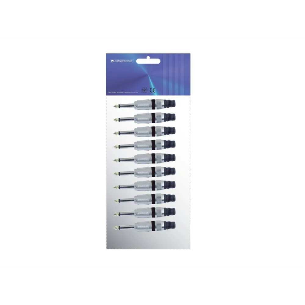 OMNITRONIC Klinkenstecker 6,3 mono sw ROAD 10x