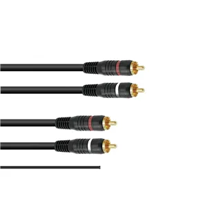 OMNITRONIC Cinch Kabel 2x2 Erdung 1,5m