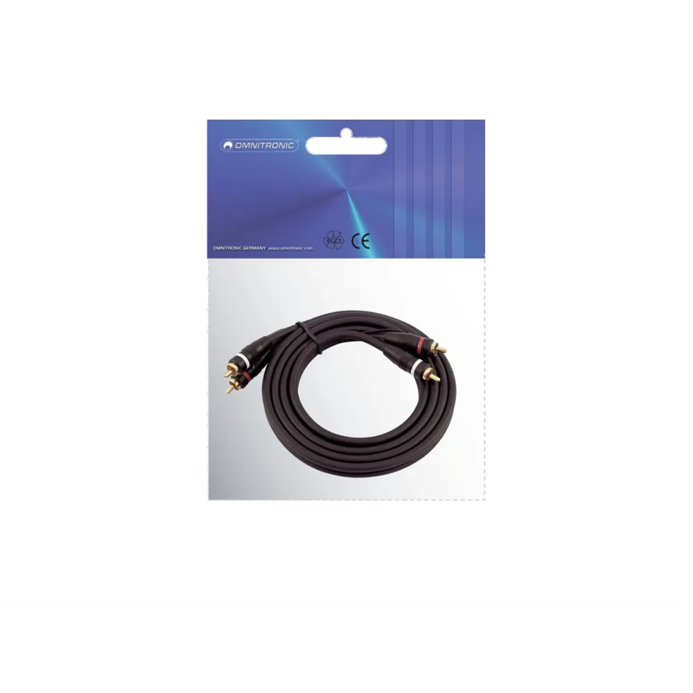 OMNITRONIC Cinch Kabel 2x2 Erdung 1,5m