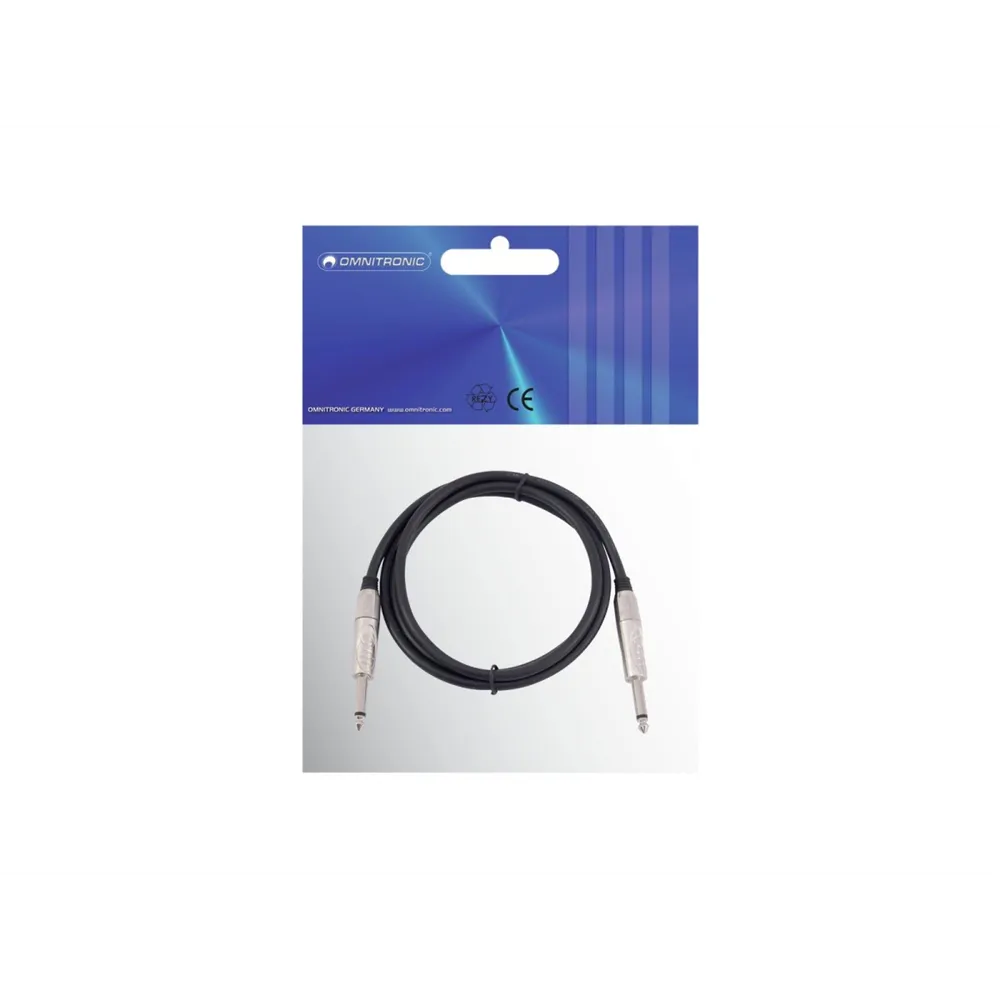 OMNITRONIC Klinkenkabel 6,3 mono 1m sw ROAD