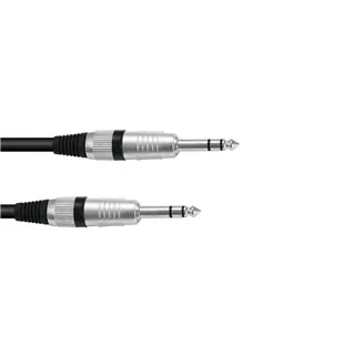 OMNITRONIC Klinkenkabel 6,3 stereo 3m sw ROAD