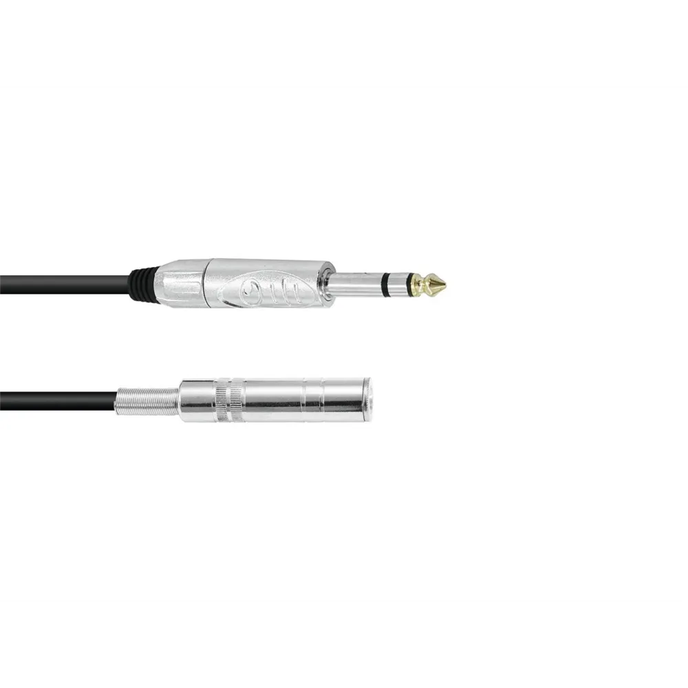 OMNITRONIC Klinkenverlängerung 6,3 stereo 3m sw