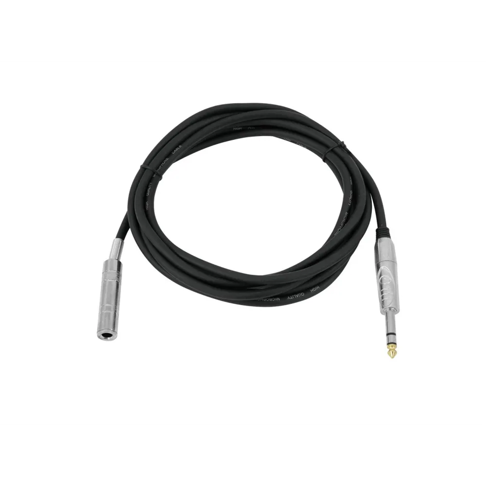 OMNITRONIC Klinkenverlängerung 6,3 stereo 3m sw