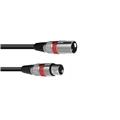 OMNITRONIC XLR Kabel 3pol 1m sw/rt