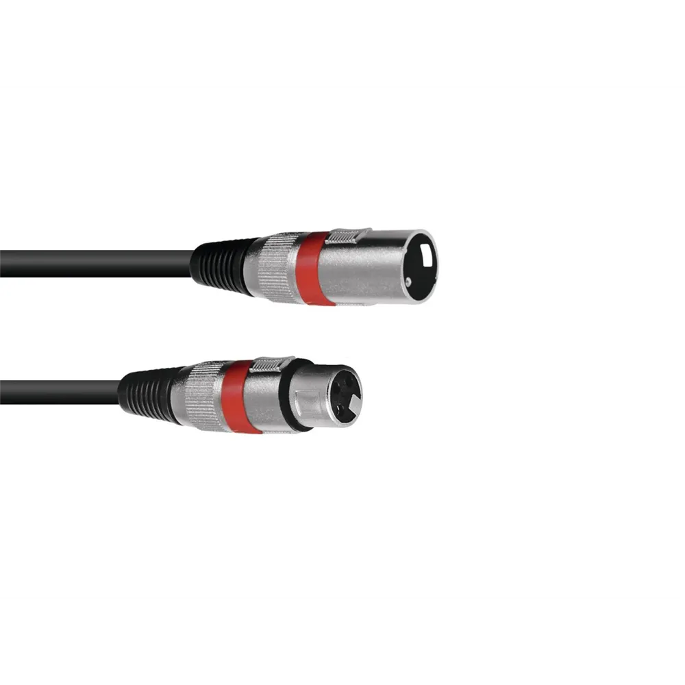 OMNITRONIC XLR Kabel 3pol 1m sw/rt