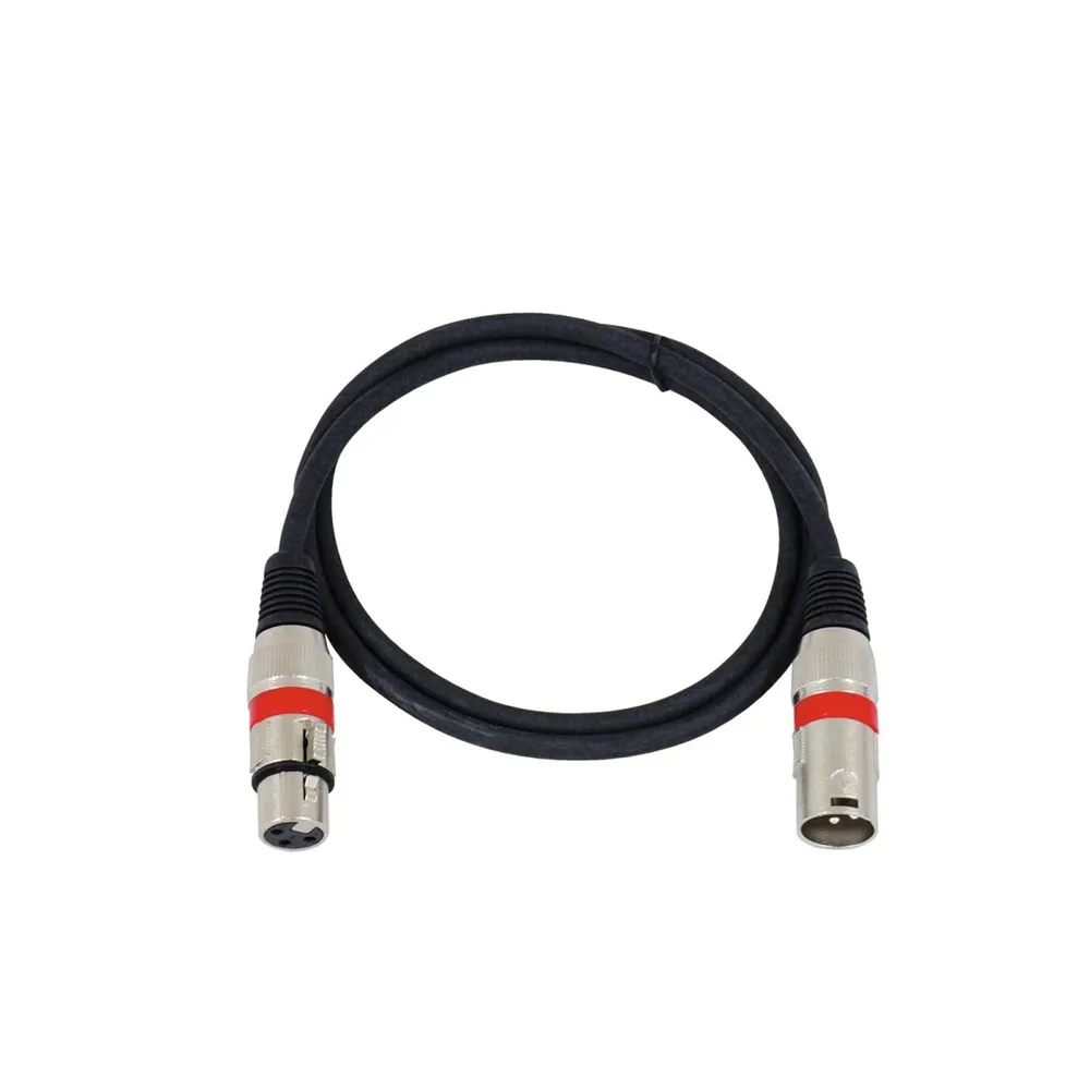 OMNITRONIC XLR Kabel 3pol 1m sw/rt