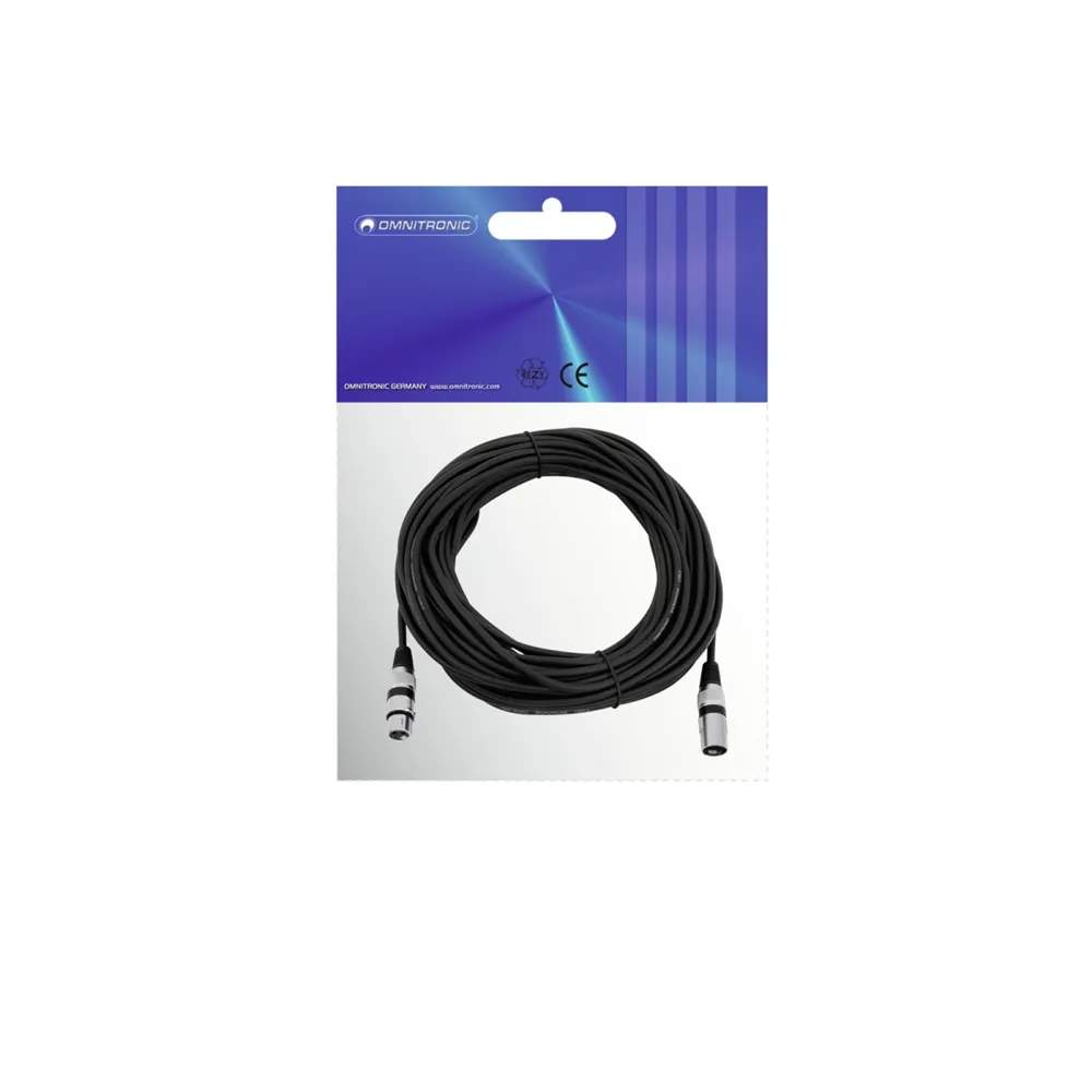 OMNITRONIC XLR Kabel 3pol 20m sw