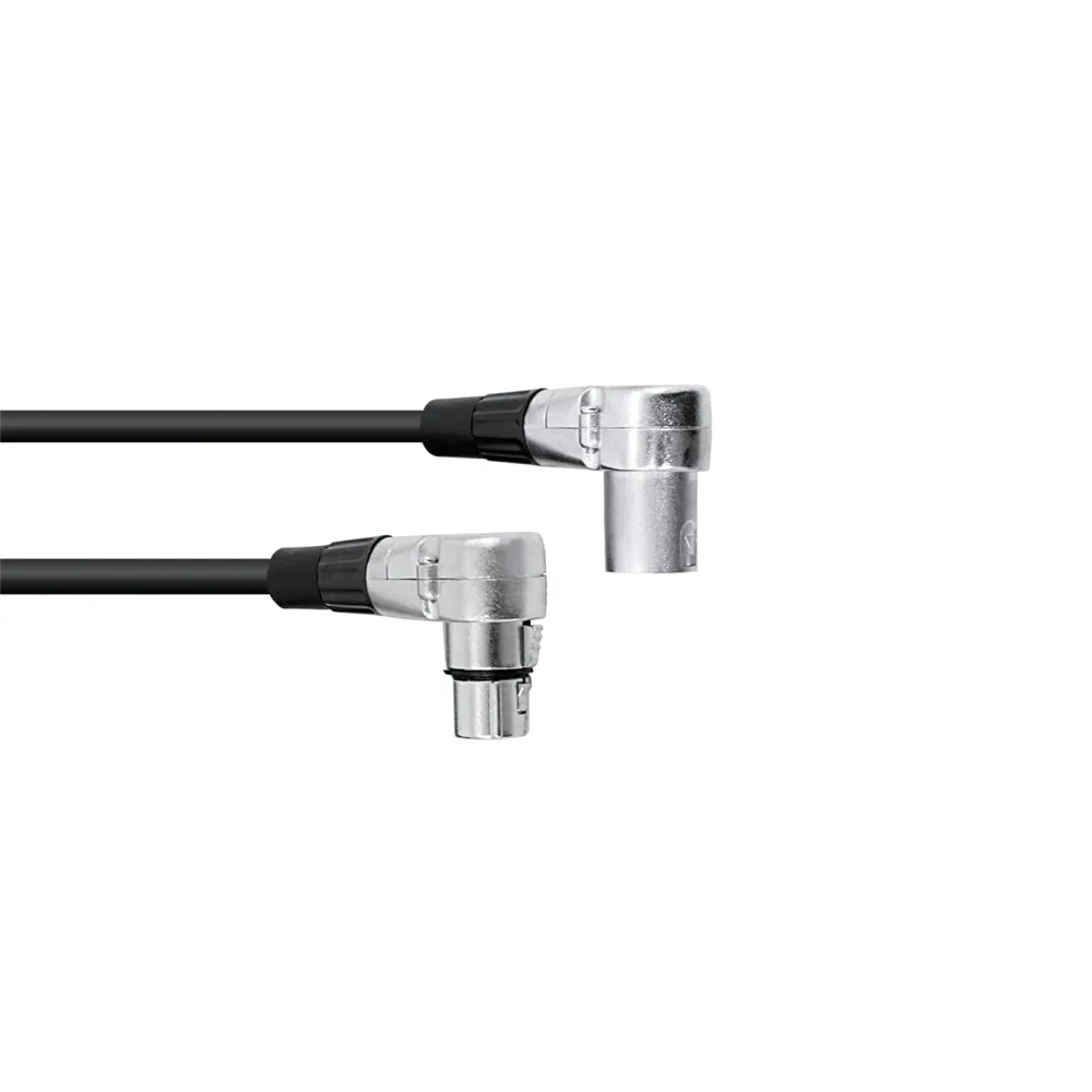 OMNITRONIC XLR Kabel 3pol 3m 90° sw