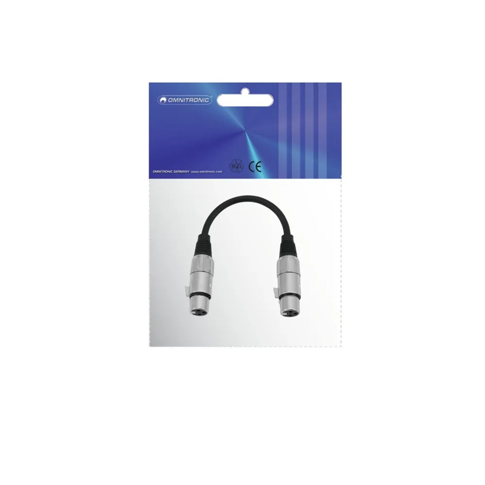 OMNITRONIC Adapterkabel XLR(F)/XLR(F) 0,2m sw