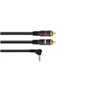 OMNITRONIC Adapterkabel 3,5 Klinke 90°/2xCinch 1,5m