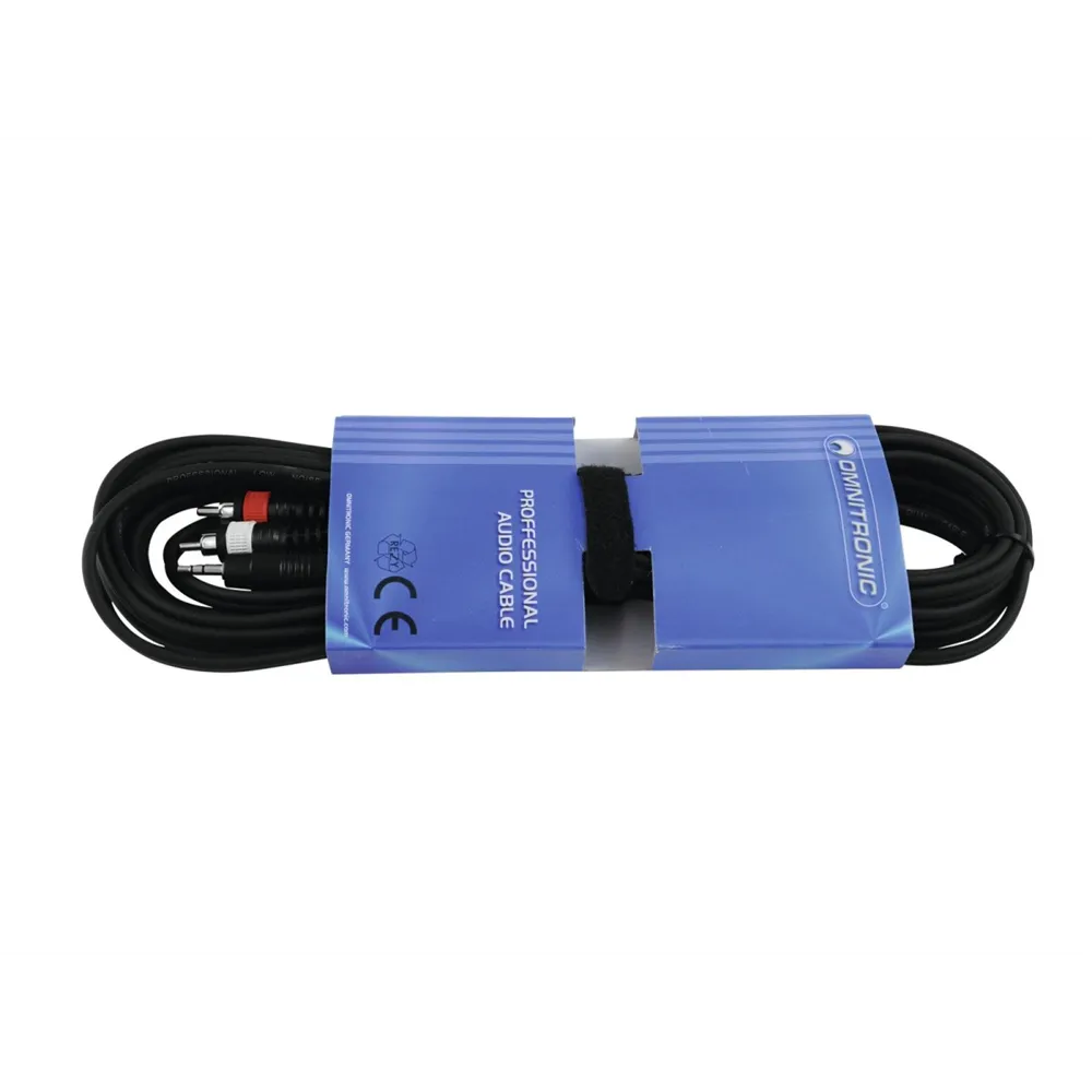 OMNITRONIC Adapterkabel 3,5 Klinke/2xCinch 6m sw