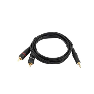 OMNITRONIC Adapterkabel 3,5 Klinke/2xCinch 3m sw
