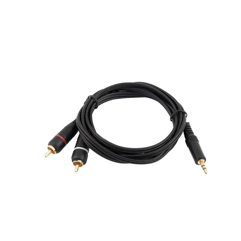 OMNITRONIC Adapterkabel 3,5 Klinke/2xCinch 3m sw