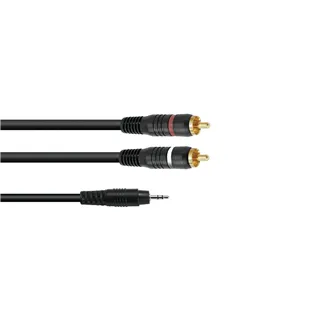 OMNITRONIC Adapterkabel 3,5 Klinke/2xCinch 1m sw
