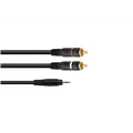 OMNITRONIC Adapterkabel 3,5 Klinke/2xCinch 1m sw