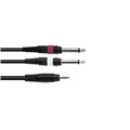 OMNITRONIC Adapterkabel 3,5 Klinke/2xKlinke 1,5m sw
