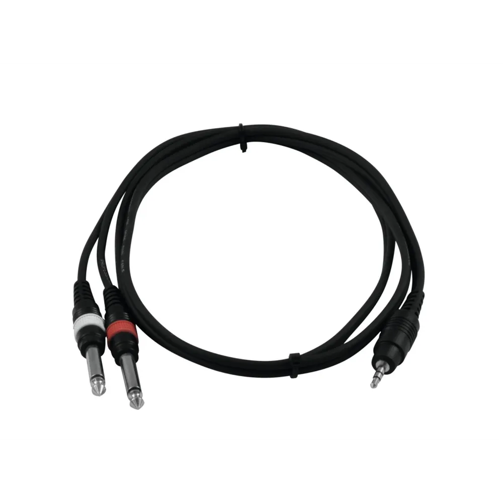 OMNITRONIC Adapterkabel 3,5 Klinke/2xKlinke 1,5m sw