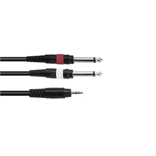 OMNITRONIC Adapterkabel 3,5 Klinke/2xKlinke 6m sw
