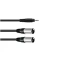 OMNITRONIC Adapterkabel 3,5 Klinke/2xXLR(M) 3m sw
