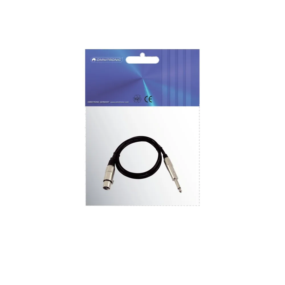 OMNITRONIC Adapterkabel XLR(F)/Klinke mono 0,9m sw