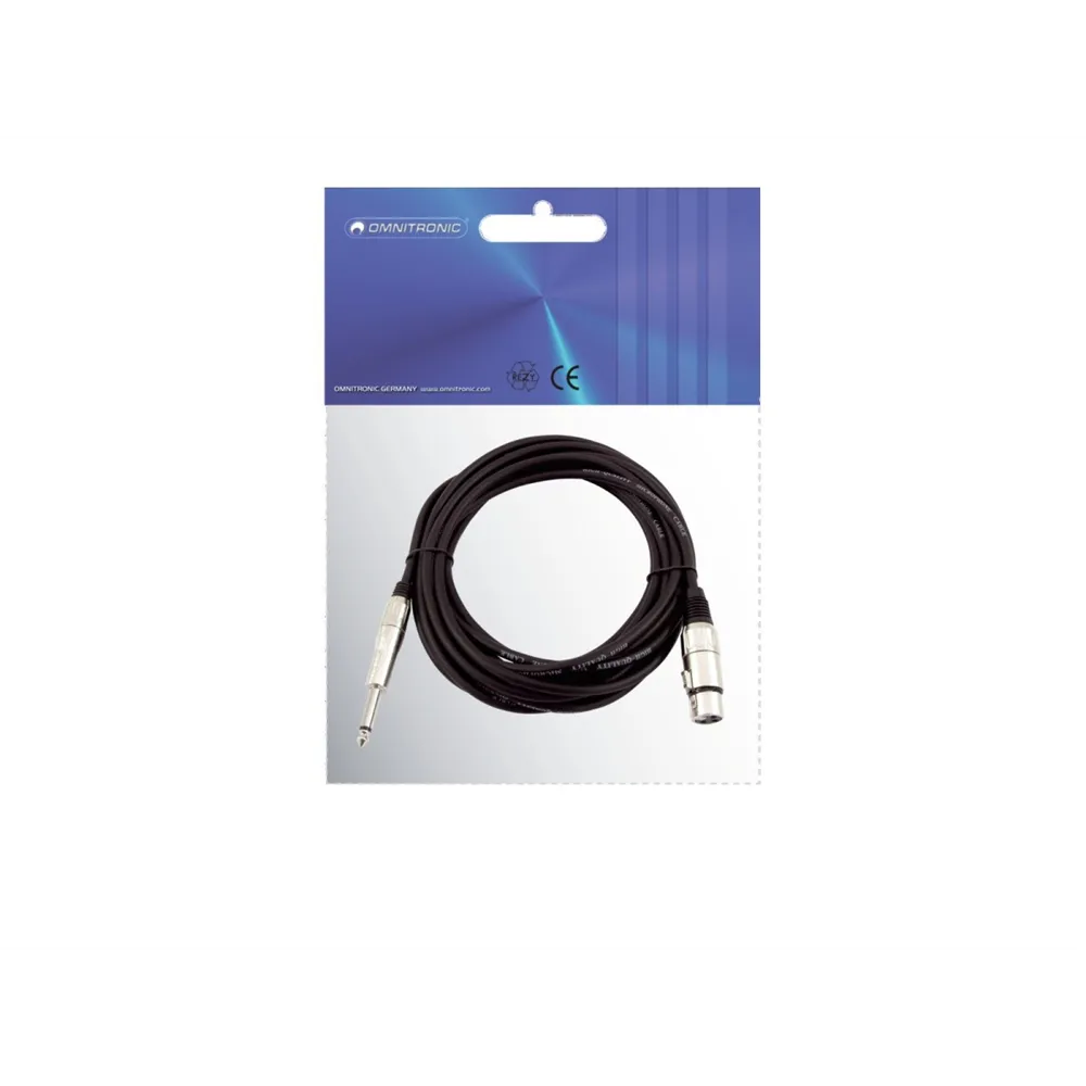OMNITRONIC Adapterkabel XLR(F)/Klinke mono 2m sw