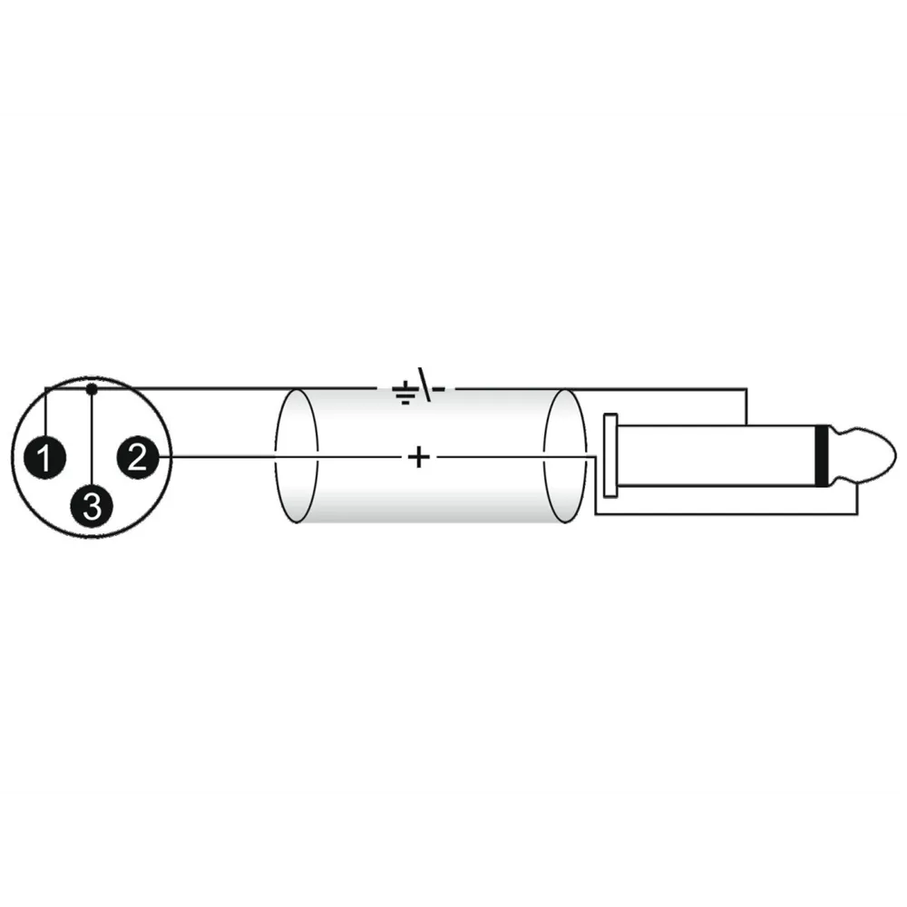 OMNITRONIC Adapterkabel XLR(M)/Klinke mono 2m sw