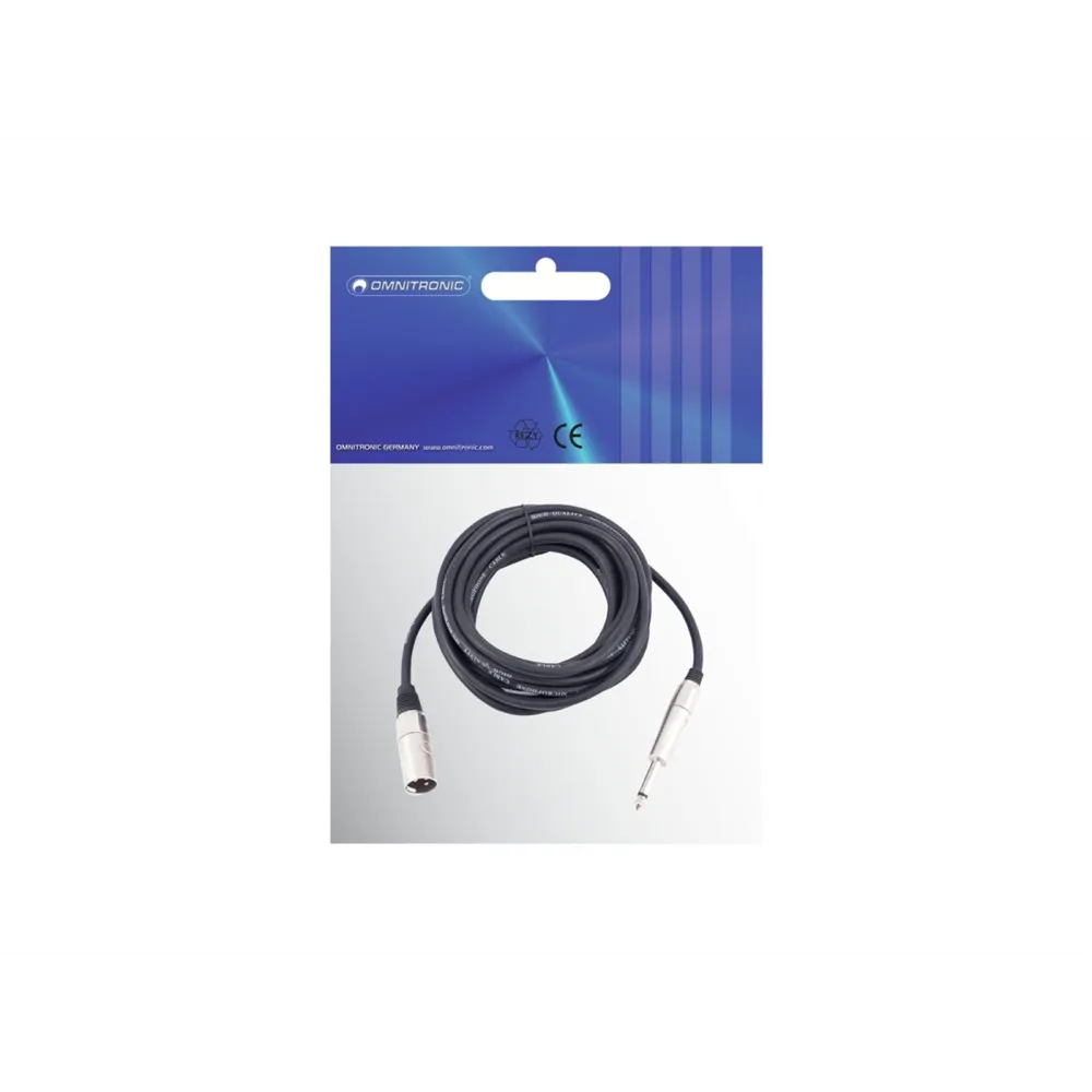 OMNITRONIC Adapterkabel XLR(M)/Klinke mono 10m sw