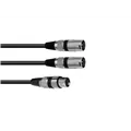 OMNITRONIC Adapterkabel XLR(F)/2xXLR(M) 0,5m sw