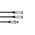 OMNITRONIC Adapterkabel XLR(F)/2xXLR(M) 1m sw