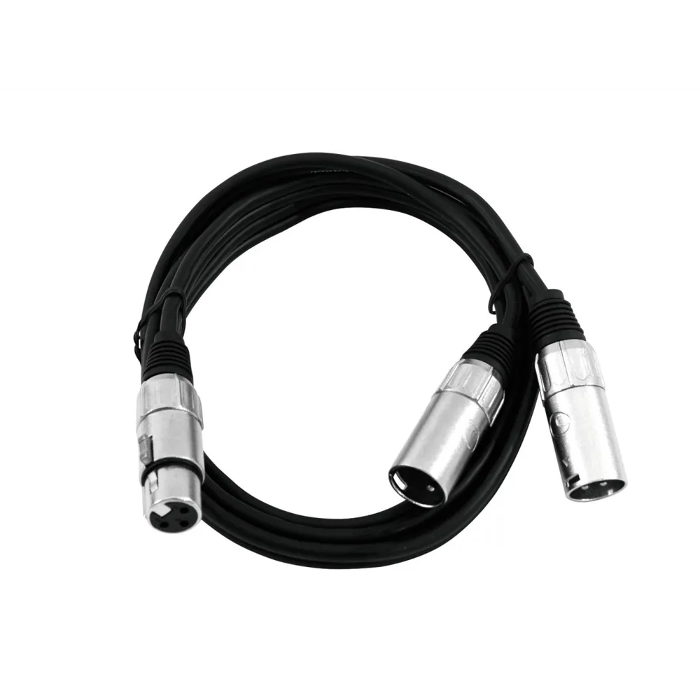 OMNITRONIC Adapterkabel XLR(F)/2xXLR(M) 1m sw