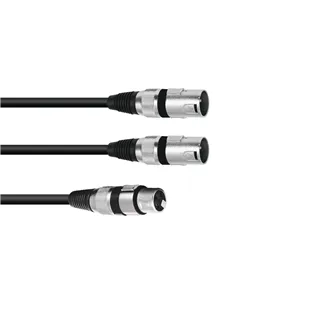 OMNITRONIC Adapterkabel XLR(F)/2xXLR(M) 1,5m sw