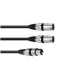 OMNITRONIC Adapterkabel XLR(F)/2xXLR(M) 1,5m sw