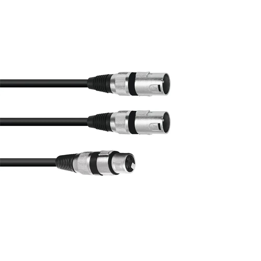 OMNITRONIC Adapterkabel XLR(F)/2xXLR(M) 1,5m sw