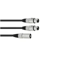 OMNITRONIC Adapterkabel XLR(M)/2xXLR(F) 0,5m sw