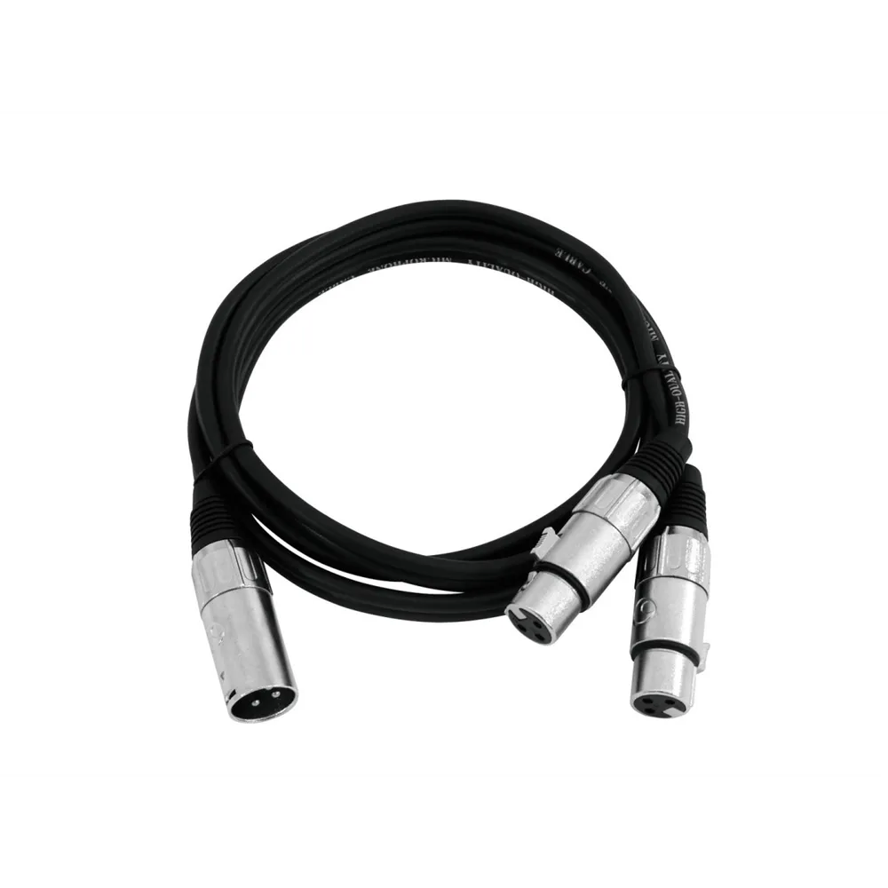 OMNITRONIC Adapterkabel XLR(M)/2xXLR(F) 0,5m sw