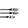 OMNITRONIC Adapterkabel XLR(M)/2xXLR(F) 1,5m sw