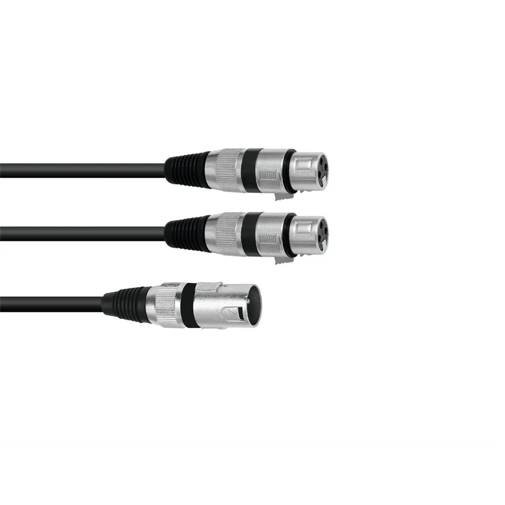 OMNITRONIC Adapterkabel XLR(M)/2xXLR(F) 1,5m sw