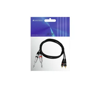 OMNITRONIC Adapterkabel 2xKlinke/2xCinch 1,5m sw