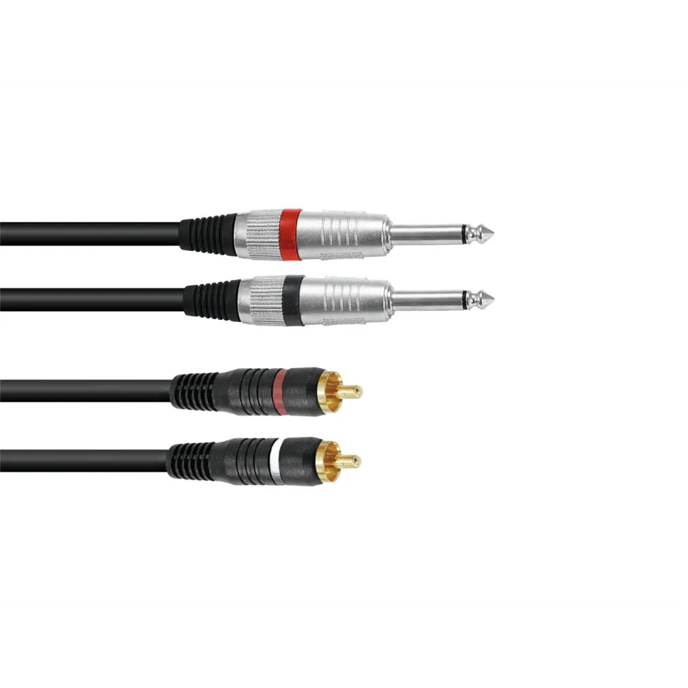 OMNITRONIC Adapterkabel 2xKlinke/2xCinch 3m sw