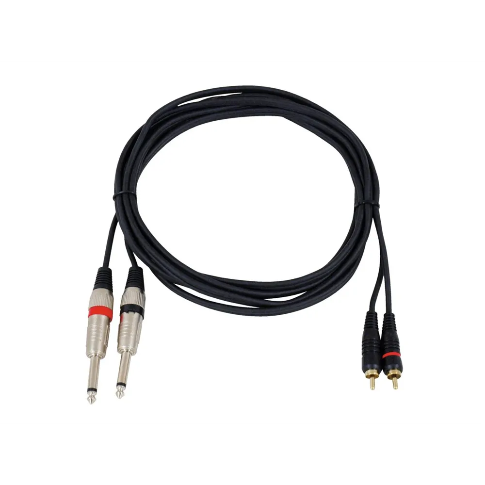 OMNITRONIC Adapterkabel 2xKlinke/2xCinch 3m sw